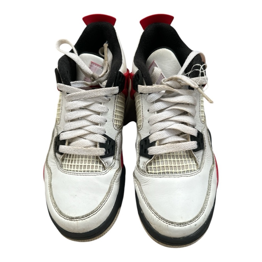 Size 4Y /- Nike Air Jordan 4 Retro Red Cement GS White Shoes No Insoles